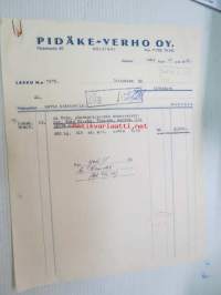 Pidäke-Verho Oy, Helsinki 19.10.1939 -asiakirja