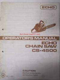 Echo chain saw CS-4500 Operator's manual -käyttäjän käsikirja ja varaosaluettelo