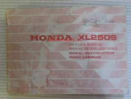 Honda XL250S Owner's manual -omistajan käsikirja