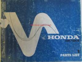 Honda XR75K4 - 1 parts list varaosaluettelo