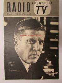Radiokuuntelija TV 1964 nr 47 - katso kuvista sisältö tarkemmin. Kannessa Johannes Virolainen.