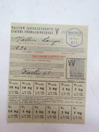 Valtion jauhatuskortti V - 1948, Lempi Vallin, Kastu