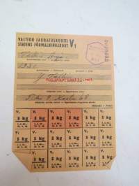 Valtion jauhatuskortti V1 - 1948, Anja Vallin, Kastu