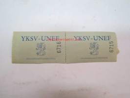 YKSV-UNEF -postimaksulipuke 2 kpl yhdessä, käyttämätön, numerot 6716 + 6715