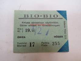 Bio-Bio -elokuvateatterin pääsylippu 1940-luku