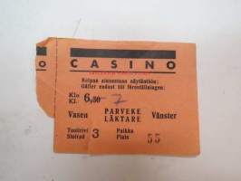 Casino 1.1.1943 -elokuvateatterin pääsylippu