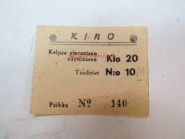 Kino (Toijala) 4.7.1944 -elokuvateatterin pääsylippu