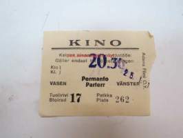 Kino (Tampere) 25.1.1944 -elokuvateatterin pääsylippu