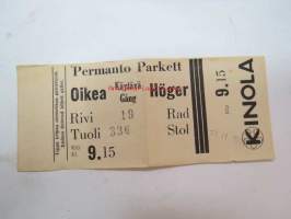 Kinola 14.11.1943 -elokuvateatterin pääsylippu