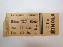 Kinola 12.3.1942 -elokuvateatterin pääsylippu