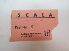 Scala (Viipuri) 6.7.1943 -elokuvateatterin pääsylippu
