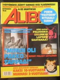 Alibi 1993 nr 4, sis. mm. artikkelit / kuvat / mainokset; Suomalainen Maila Coombs Etelä-Afrikassa - jos minä en olisi tappanut minut olisi tapettu, Katkaistulla