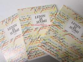 Lenin ja Suomi - Osa I 1987, osa II 1989, osa III 1990, jokainen osa on omassa erillisessä säilytyslaatikossa