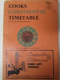 Cooks Continental Timetable 1968 - Railway and local steamship service guide, katso sisältö kuvista tarkemmin