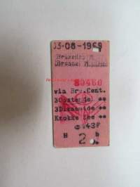 Bruxelles - Krokke Zee 3.8.1969 -train ticket -junalippu