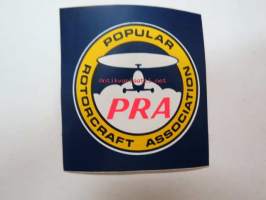 Popular Rotorcraft Association PRA sticker -tarra