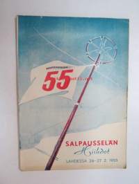 Salpausselän hiihdot Lahdessa 26-27.2.1955 -hiihtokilpailujen käsiohjelma