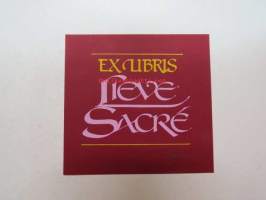 Ex Libris Lieve Sacre (Hannu Paalasmaa) -kirjanomistajamerkki