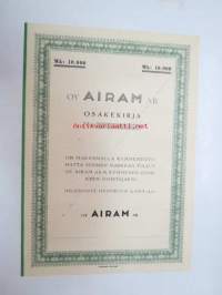 Oy Airam Ab, Helsinki 1950, 10 000 mk -osakekirja