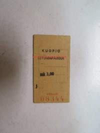 Kuopio - Pieksämäki - Turku -istumapaikkalippu 3 mk nr 06344