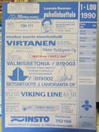 Lounais-Suomen puhelinluettelo 1990