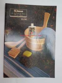 Finnsa Katalog 1985-1986 - das Besondere für Sauna, Massage, Fitness -saksalainen saunojen ja saunatarvikkeiden luettelo, Finnjet-mainos