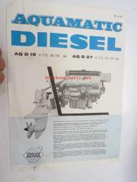 Aquamatic  Diesel AQ D 19 4 cyl. 68 hk / AQ D 27 6 cyl. 83 hk -myyntiesite, ruotsinkielinen
