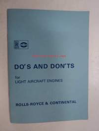 Rolls-Royce Light Aircraft Engines - Do´s and Dont´s - for the Operation of Rolls-Royce and Continental Aircraft Engines