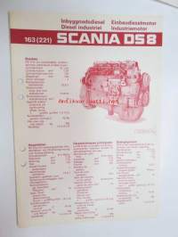 Scania DN 8 163 (221) Inbyggnadsdiesel / Einbaudieselmotor / Diesel industriel / Industriemotor -tekniset tiedot / myyntiesite