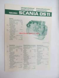 Scania DS 11 198 (269) Inbyggnadsdiesel / Einbaudieselmotor / Diesel industriel / Industriemotor -tekniset tiedot / myyntiesite