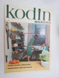 Kodin Maailma 1965 nr 2, sis. mm. seur. artikkelit / kuvat / mainokset; Vanha asunto viihtyisäksi, Omakotitalo Sisä-Suomessa, Eva-ompelukoneet, Huvilan hankkijan