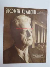 Suomen Kuvalehti 1957 nr 7, ilmestynyt 16.2.1957, sis. mm. seur. artikkelit / kuvat / mainokset; Kansikuva - Lennart Heljas, Paulig, Visu vilustumistautilääke,