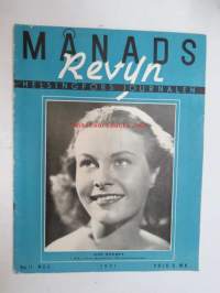 Helsingfors Journalen (Månadsrevyn) 1941 nr  november -bilaga till Helsingfors Journalen, innehåller bl a. följande artiklar / reklam / bilder -kuukausiliite