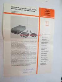 Stornophone 600 CQM 611, 612, 613 täystransistoroitu TM/VHF radiopuhelin ajoneuvoille -myyntiesite