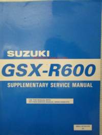 Suzuki GSX-R600 Supplementary Service Manual (99501-35150-01E) -korjaamokäsikirjan lisäosa