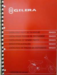 Gilera Typhoon XR 50 KAT Catalogue of Spare Parts 594223 -varaosaluettelo, katso kuvista mallimerkintä tarkemmin