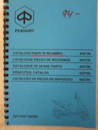 Piaggio ZIP-Fast Rider Catalogue of Spare Parts 405790 -varaosaluettelo, katso mallit kuvista tarkemmin.