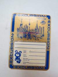 Moskva 1980 Igri XXII Olimpiadi - Moskova 1980 XXII Olympialaiset - Excursion - kisojen ohjelmaan liittynyt kiertoajelu -osallistujakortti