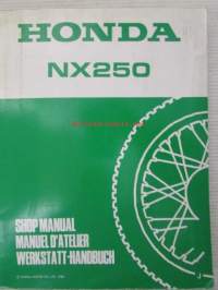 Honda NX250, Shop Manual -Korjaamokäsikirja, katso sisältö kuvista tarkemmin