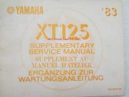 Yamaha XT125 Supplementary service manual -huolto-ohjekirja