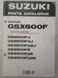Suzuki GSX600F (GN72A / GN72FJ) GSX600FJ, GSX600FUJ, GSX600FU2J, GSX600FK, GSX600FUK, GSX600FU2K Parts Catalogue -varaosaluettelo