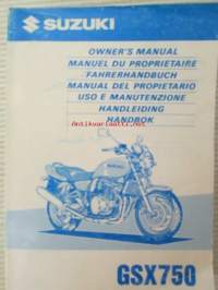 Suzuki GSX750 Owner´s manual -käyttöohjekirja