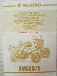 Suzuki SV650/S Owner´s manual -käyttöohjekirja