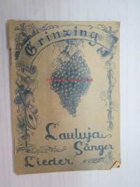 Lauluja Sånger Lieder nr 5 ravintola Grinzing Helsinki