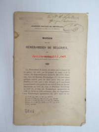 Notice sur les Hémérobides de Belqique, par C. Wesmael, tieteellinen tutkielma, eripainos, 1 kuvataulu, tekijän omakätinen omiste W. Nylanderille