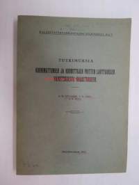 Tutkimuksia kuorimattomien ja kuorittujen puitten lauttauksen vaikutuksesta kalastukseen. - Kalastustentarkastajan julkaisuja nr 7.