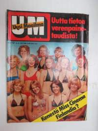 UM Uusi Maailma 1977 nr 12, ilmestynyt 15.6.1977, sis. mm. seur. artikkelit / kuvat / mainokset; Kansikuva 