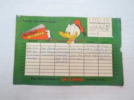 Aku Ankka -lukujärjestys -school time table