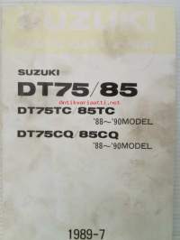 Suzuki DT75/85 - DT75TC/85TC '88-'90 model - DT75CQ/85CQ '88-'90- Parts Catalogue, sis.mikrofilmin -perämoottori varaosaluettelo