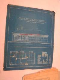 Piirustus fasaati- ja tulisijamuutoksia varten tont. nr 3, 6. korttelissa 6. kaupunginosassa, Turku - omistaja Kauppias Vihtori Ahlman -rakennepiirustus v. 1908